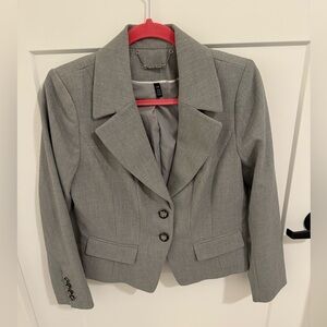 White Black Gray Cropped Blazer Jacket Petite Career Office Size 10P